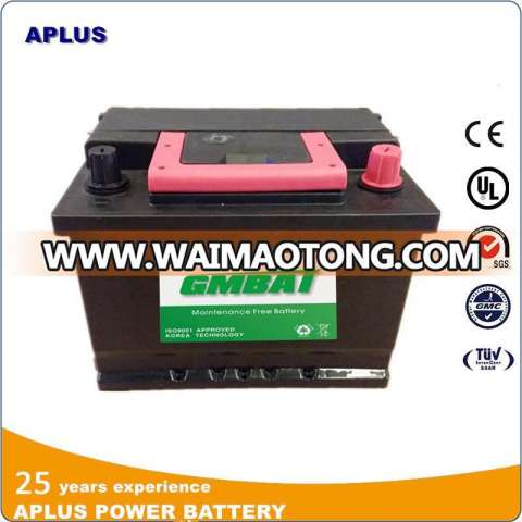 56219 12V62ah DIN62 Maintenance Free Auto Battery with ISO-Ts16949 Certificate