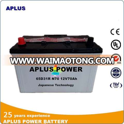 65D31r N70 12V70ah Storage Battery for Car in JIS Standard